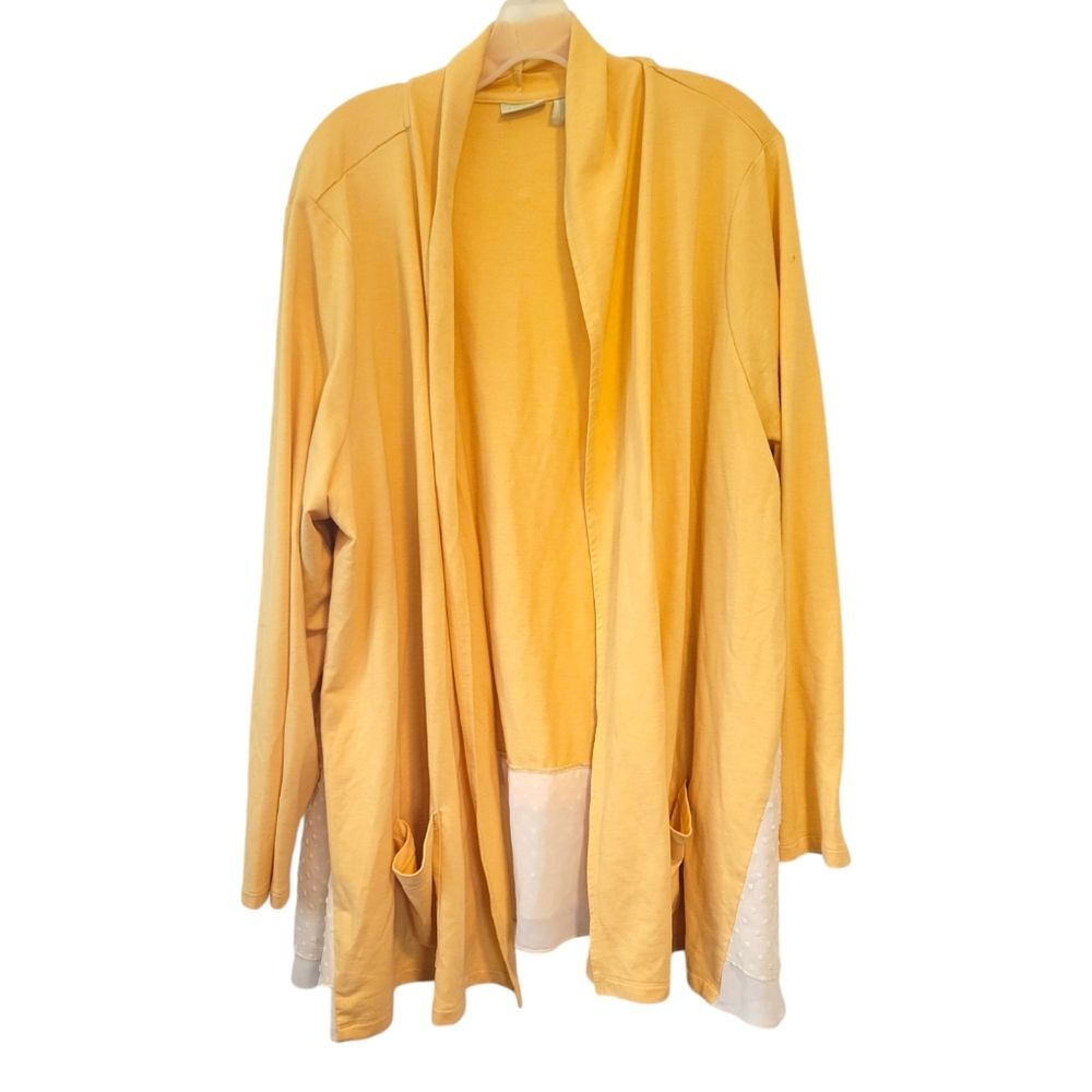 Logo Lori Goldstein Lounge Orange Cardigan Sweater Size 3X